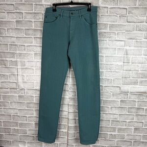 Raleigh Denim Alexander Handcrafted Turquoise Slim Fit Jeans MENS 32 x 34